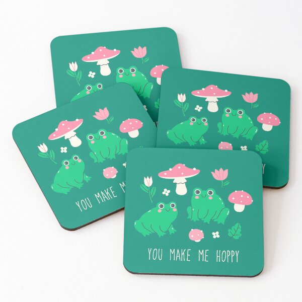 Item preview, cute frogs, flowers, fly agarics. designed and sold by burbura.
