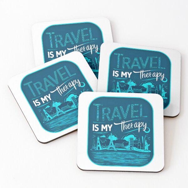 Item preview, Travel is my Therapy - Vintage travel stickers - Minimalist retro style for tourism and adventure designed and sold by pod24.