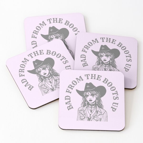 Item preview, Bad from the boots up cowgirl - grey print designed and sold by retropetrol.
