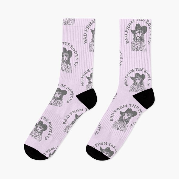 Item preview, Bad from the boots up cowgirl - grey print designed and sold by retropetrol.