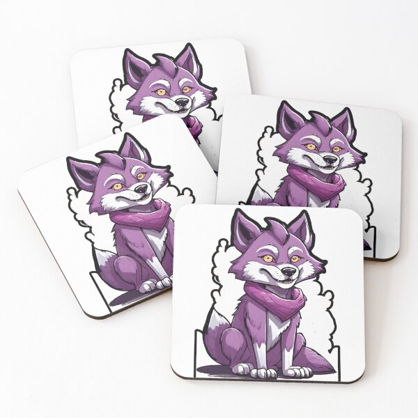 Item preview, Purple wolf with a scarf. designed and sold by Dudiudi.