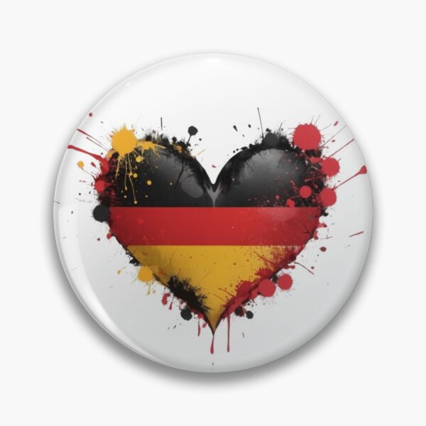 Item preview, German flag in heart shape black red gold designed and sold by Ecmoprints.