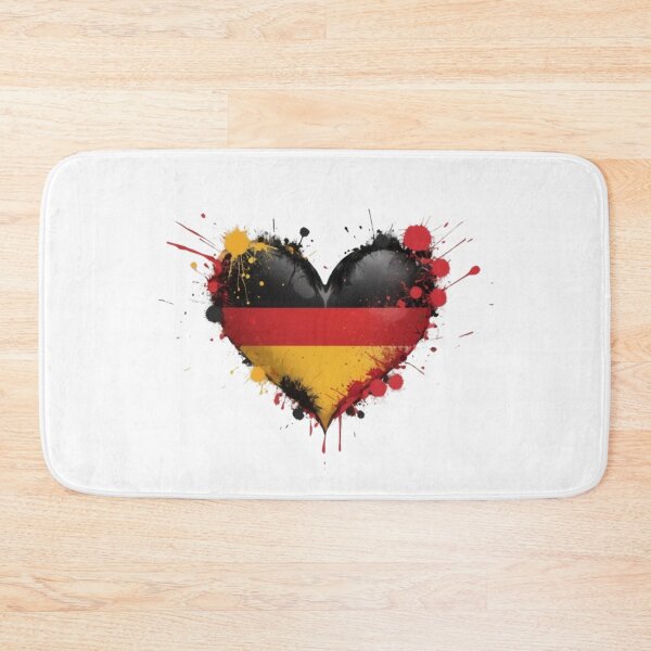 Item preview, German flag in heart shape black red gold designed and sold by Ecmoprints.