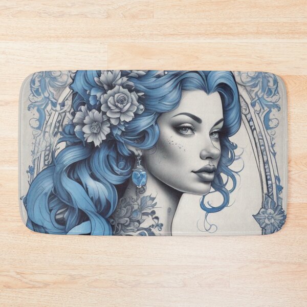 Item preview, Blue Tattoo Pinup designed and sold by MatrixTattoo.