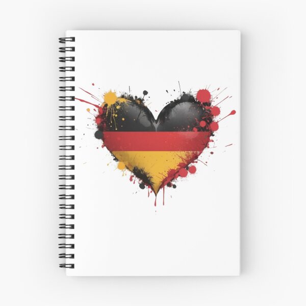 Item preview, German flag in heart shape black red gold designed and sold by Ecmoprints.