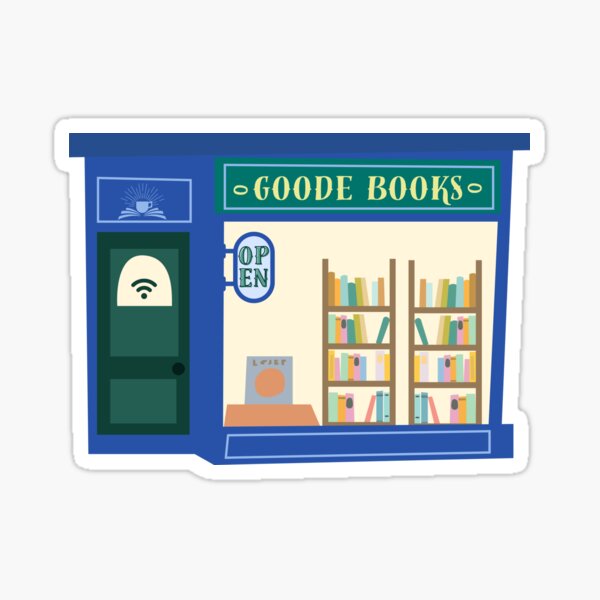 Item preview, Goode Books - bookstore green designed and sold by medimidoodles.