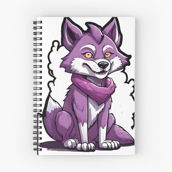 Item preview, Purple wolf with a scarf. designed and sold by Dudiudi.