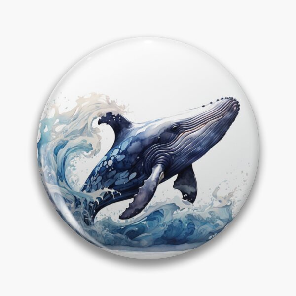 Item preview, a digital watercolor of a whale designed and sold by Rose Design & Photos.