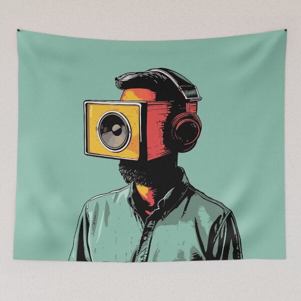 Item preview, Neighbor with Funny Speaker Head Radiohead 2 designed and sold by Sitchko.