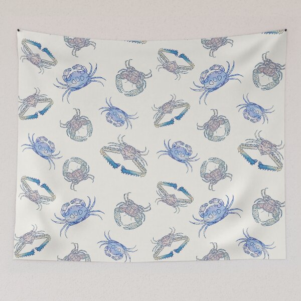 Item preview, Blue and Pink Crab Pattern designed and sold by NdesignTrend.