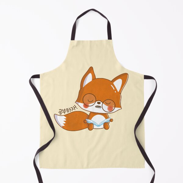 Item preview, Sleepy Study Buddy - Kawaii, funny Fox with a Book and says "공부하자 - Let's study" in Korean Language designed and sold by Kimchi-style-.