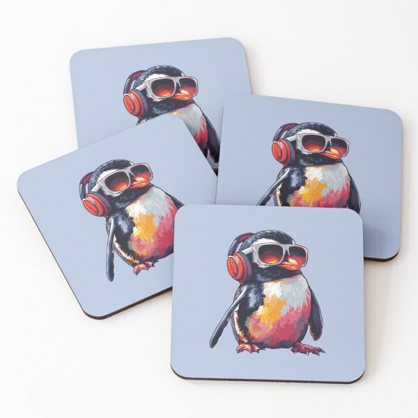 Item preview, Pinguin In Headphones Listening Music designed and sold by Sitchko.