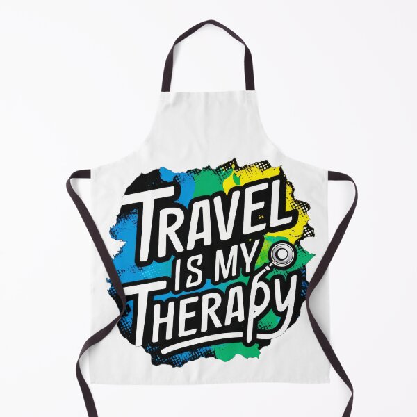 Item preview, Modern graphic design "Travel is my Therapy" – Trendy travel sticker for globetrotters designed and sold by pod24.