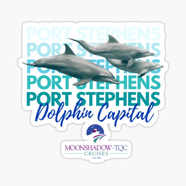 Port Stephens Dolphin Capital (design good for lighter products too) Sticker