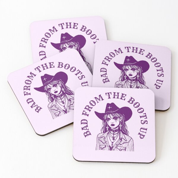 Item preview, Bad from the boots up Cowgirl - purple print designed and sold by retropetrol.