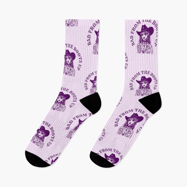 Item preview, Bad from the boots up Cowgirl - purple print designed and sold by retropetrol.