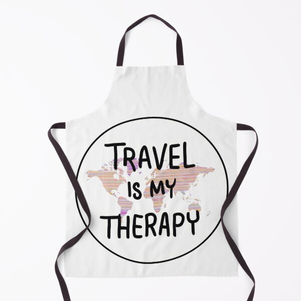 Artikelvorschau, Reisespruch - Globetrotter-Essentials: "Travel is my Therapy" – Minimalistischer Vintage-Reisesticker entworfen und verkauft von pod24.