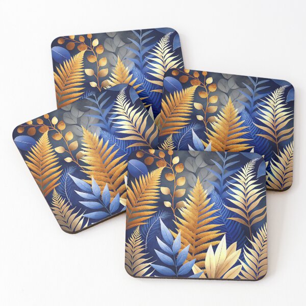 Item preview, Golden Autumn Blue Leaf designed and sold by Bunmigraphics .