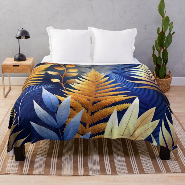 Item preview, Golden Autumn Blue Leaf designed and sold by Bunmigraphics .