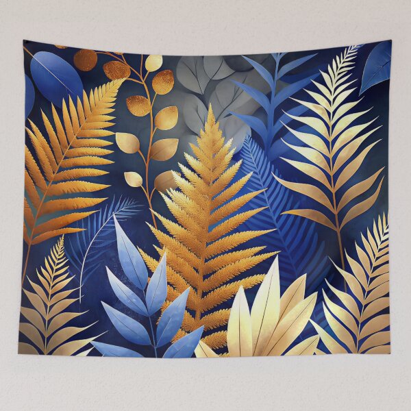 Item preview, Golden Autumn Blue Leaf designed and sold by Bunmigraphics .