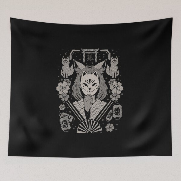 Item preview, Kitsune Mask - Cool Aesthetic Fox Girl Yokai Japanese  Gift designed and sold by EduEly.