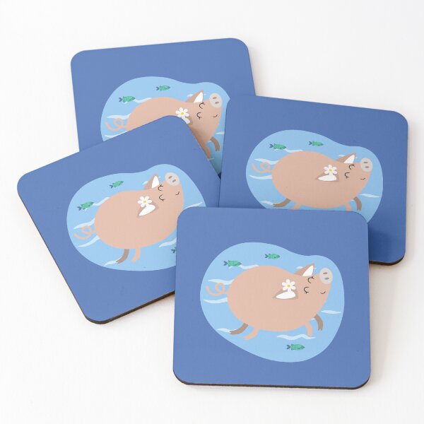 Item preview, Swimming lady pig designed and sold by AnulaArt.