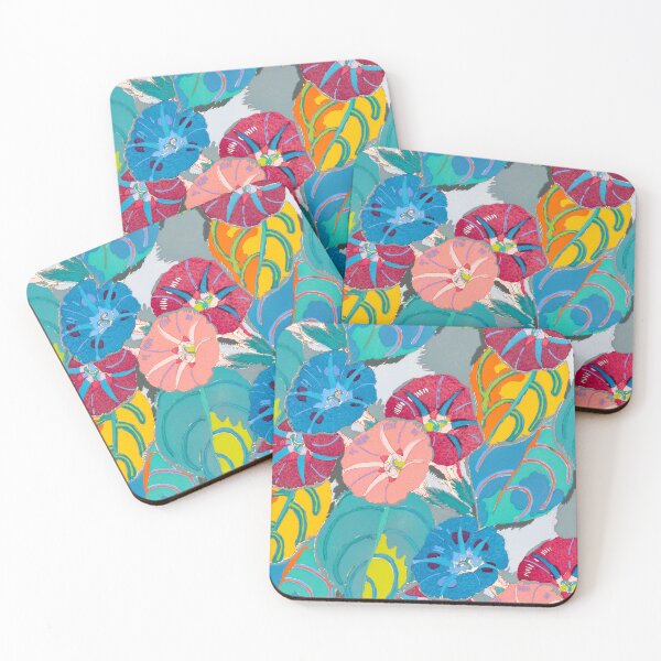 Item preview, Édouard Benedictus - Blue Colorful Floral Watercolor Art Deco Vintage Retro Pattern designed and sold by Vintage-TM.