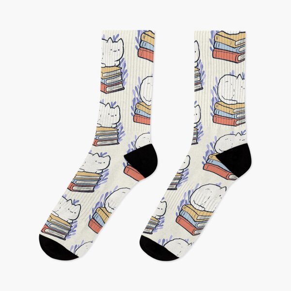 Item preview, White cat and Books  designed and sold by Artofmayara.