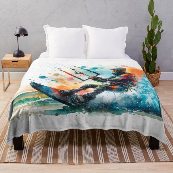 Item preview, kitesurfing in watercolor designed and sold by paulrommer.