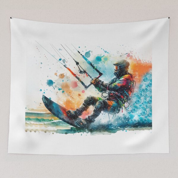 Item preview, kitesurfing in watercolor designed and sold by paulrommer.