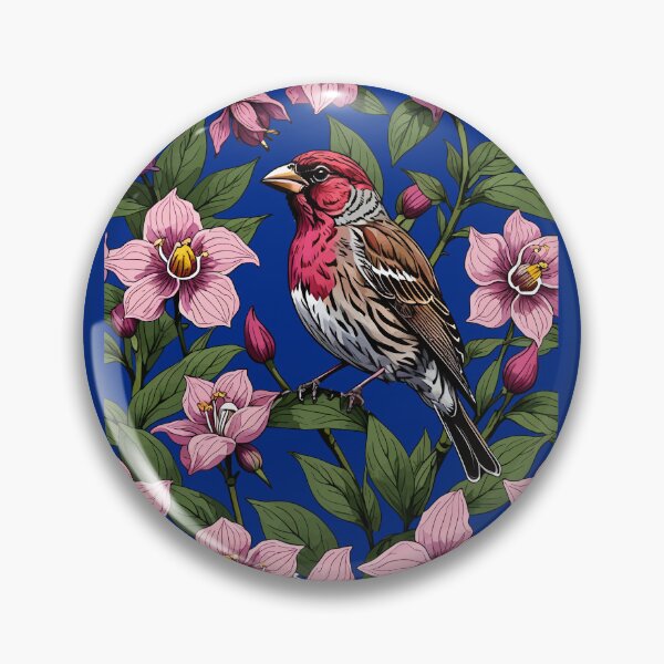 Item preview, New Hampshire Purple Finch And Pink Ladys Slipper designed and sold by taiche.