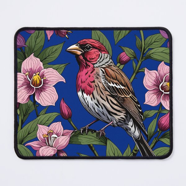 Item preview, New Hampshire Purple Finch And Pink Ladys Slipper designed and sold by taiche.