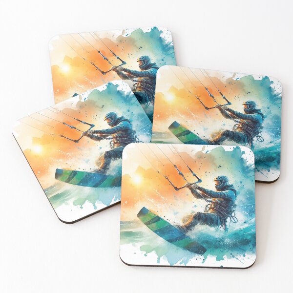 Item preview, kitesurfing in watercolor designed and sold by paulrommer.
