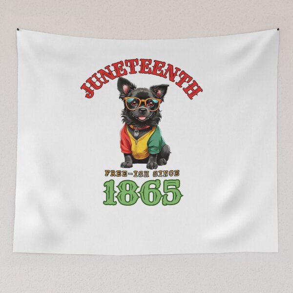 Item preview, Dog celebrates Juneteenth designed and sold by DesignNadine.