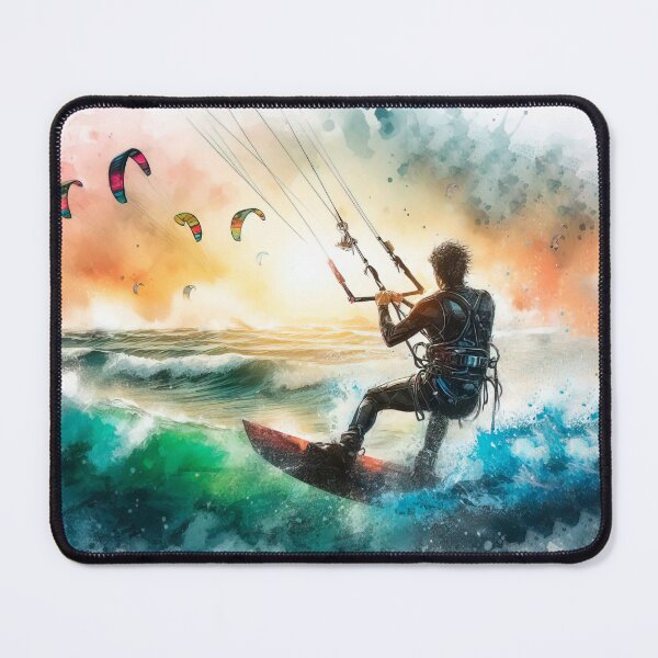 Item preview,  kitesurfing in watercolor designed and sold by paulrommer.