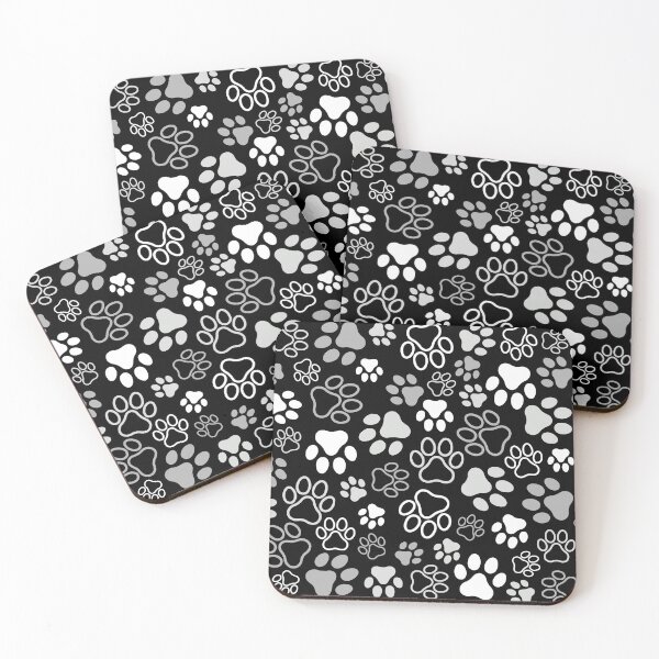 Item preview, Paw Prints Pattern (Grey, dark background) designed and sold by CyrielleShop.