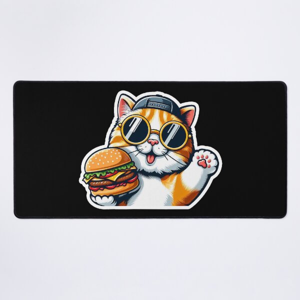 Item preview, Cool Tabby Exotic Shorthair Cat Hamburger Greetings designed and sold by plushism.