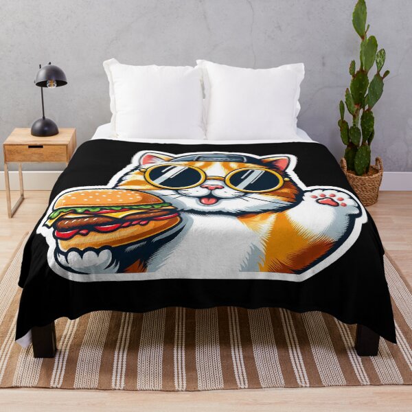 Item preview, Cool Tabby Exotic Shorthair Cat Hamburger Greetings designed and sold by plushism.