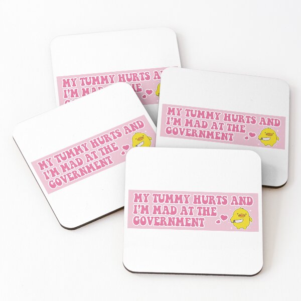 Item preview, my tummy hurts and im mad at the government Funny Duck Meme Cute Bumper designed and sold by BUMPER-STICKERS.