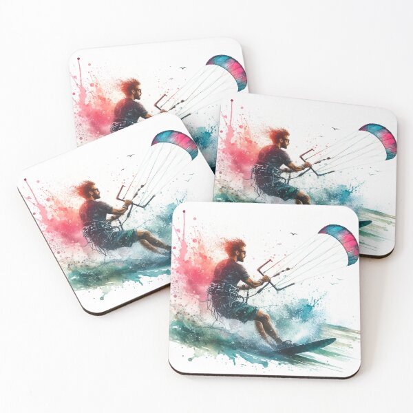 Item preview, kitesurfing in watercolor designed and sold by paulrommer.