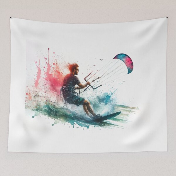 Item preview, kitesurfing in watercolor designed and sold by paulrommer.