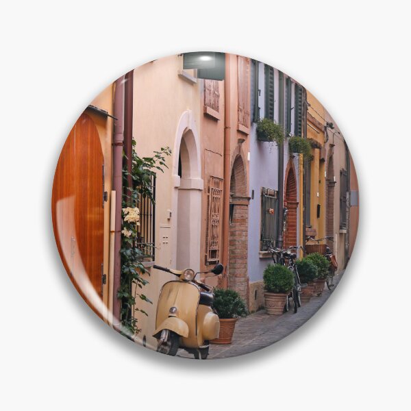 Item preview, Street with scooter and old houses in Rimini Italy designed and sold by goceris.