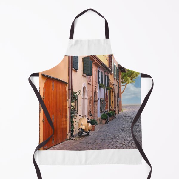 Item preview, Street with scooter and old houses in Rimini Italy designed and sold by goceris.