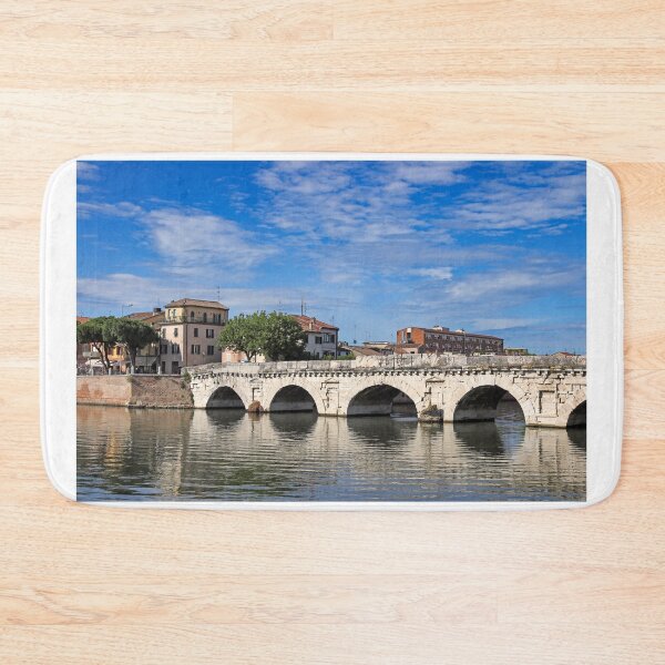 Item preview, Old stone Tiberius bridge and buildings in Rimini Italy  designed and sold by goceris.