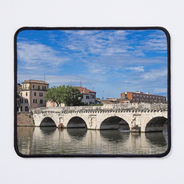 Item preview, Old stone Tiberius bridge and buildings in Rimini Italy designed and sold by goceris.