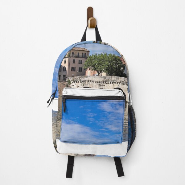Item preview, Old stone Tiberius bridge and buildings in Rimini Italy  designed and sold by goceris.