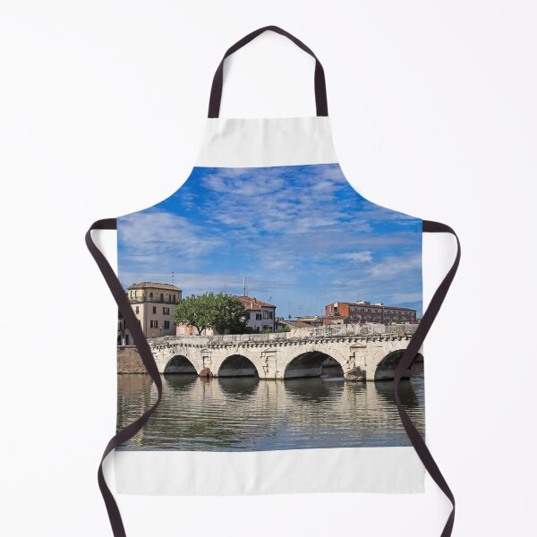 Item preview, Old stone Tiberius bridge and buildings in Rimini Italy designed and sold by goceris.