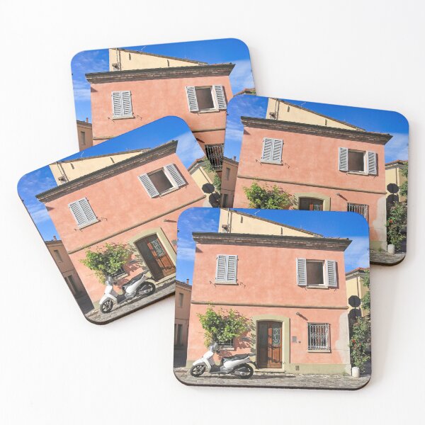 Item preview, Old colorful houses and scooter in Rimini Italy designed and sold by goceris.