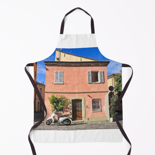 Item preview, Old colorful houses and scooter in Rimini Italy designed and sold by goceris.