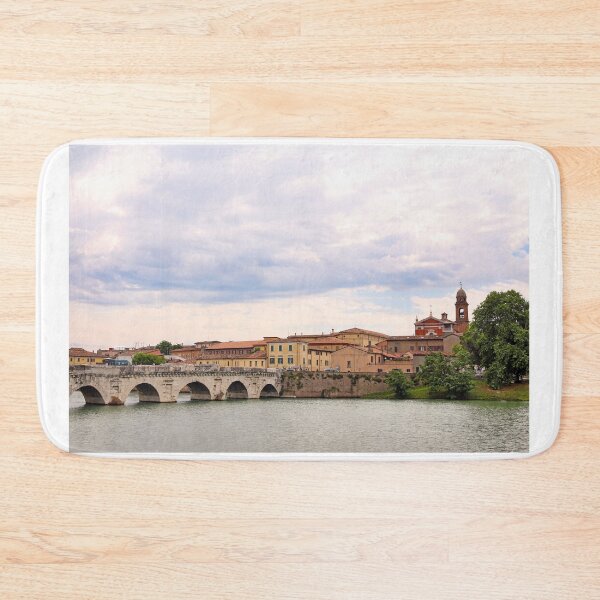 Item preview, Tiberius bridge and old town buildings cityscape in Rimini Italy  designed and sold by goceris.
